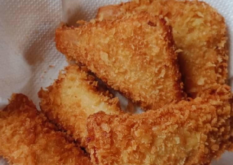 resep lengkap untuk Roti Goreng isi sosis keju