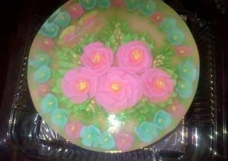 bahan dan cara membuat Puding jelly art