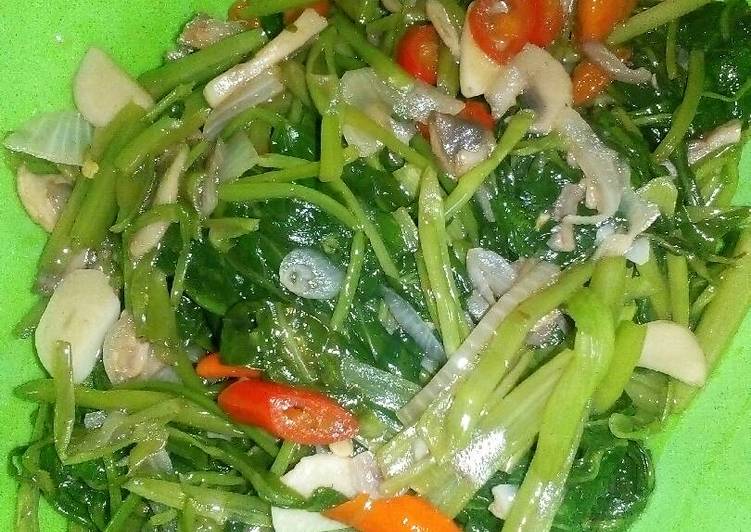 gambar untuk resep makanan Tumis jakung (jamur dan kangkung)