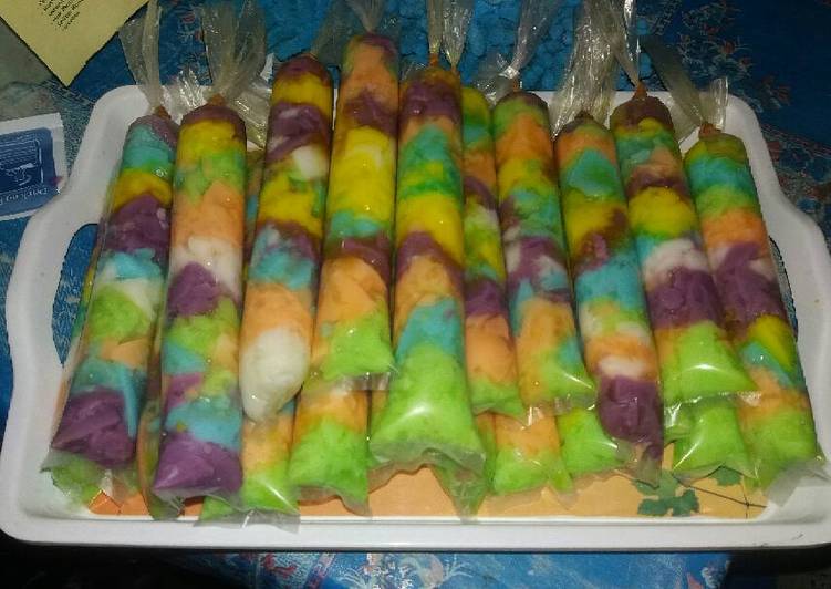 cara membuat Es Mambo Jelly Pelangi Rumahan Yummy