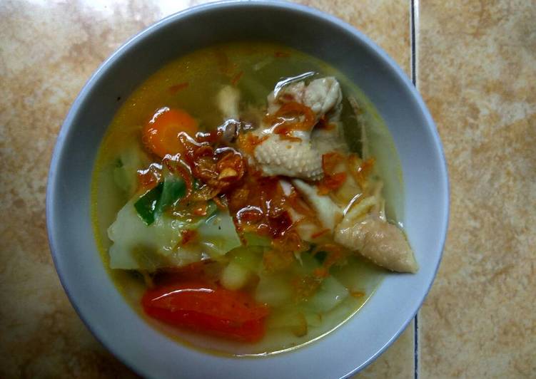 gambar untuk resep makanan Sop Ayam Kampung Tumis Mentega