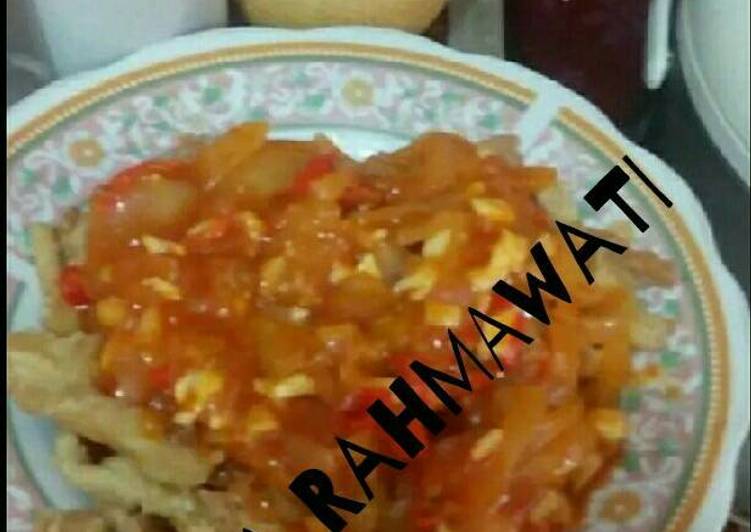 Resep Jamur Tepung saus Asam manis keju - Rika Rahmawati