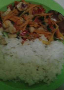 Tumis wortel + otak otak