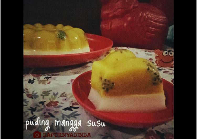 bahan dan cara membuat Puding Mangga Susu