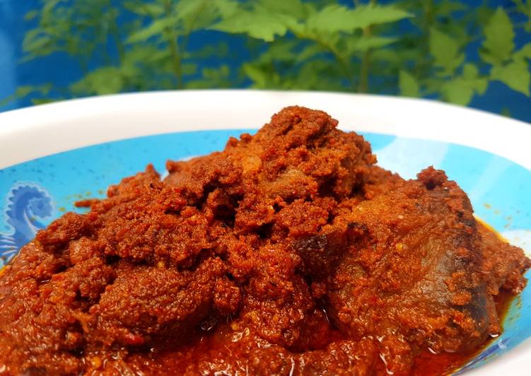 resep lengkap untuk Rendang Daging dgn air kelapa