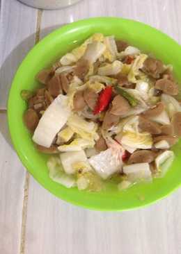 Sayur Sawi putih Campur Baso pedas