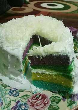 Rainbow cake toping keju