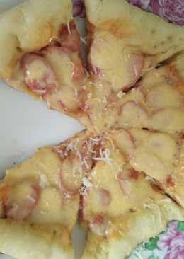 Pizza Sosis Sapi Keju Simple dgn teflon