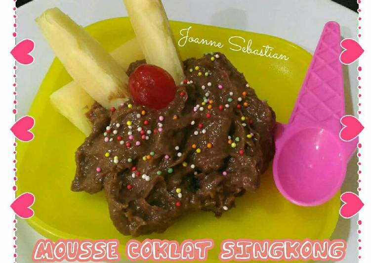 bahan dan cara membuat Mousse Coklat Singkong