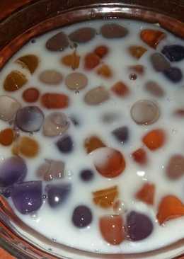 Puding telur puyuh warna warni