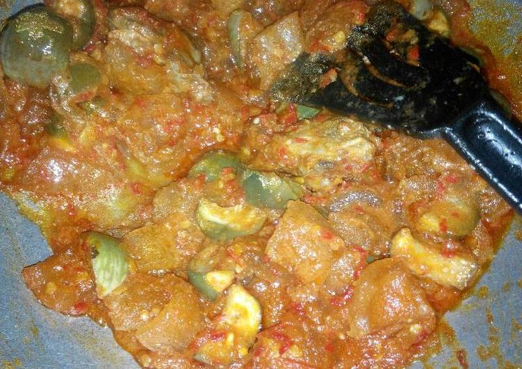 resep makanan Terong kikil sambel terasi