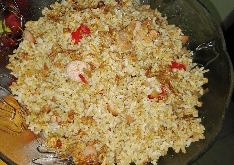 resep Nasi goreng sosis pedas istimewa