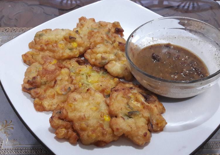 resep masakan Bakwan jagung ebi sambal kacang manis gurih#Indonesiamemasak????