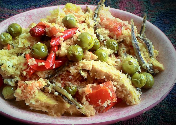 resep lengkap untuk Oblok oblok tempe teri pokak