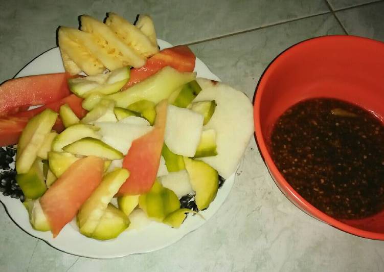  Resep 24 Rujak Buah Bumbu Kacang Enak Homemade oleh sefi 