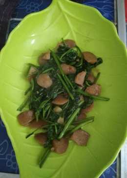 Tumis kangkung bakso