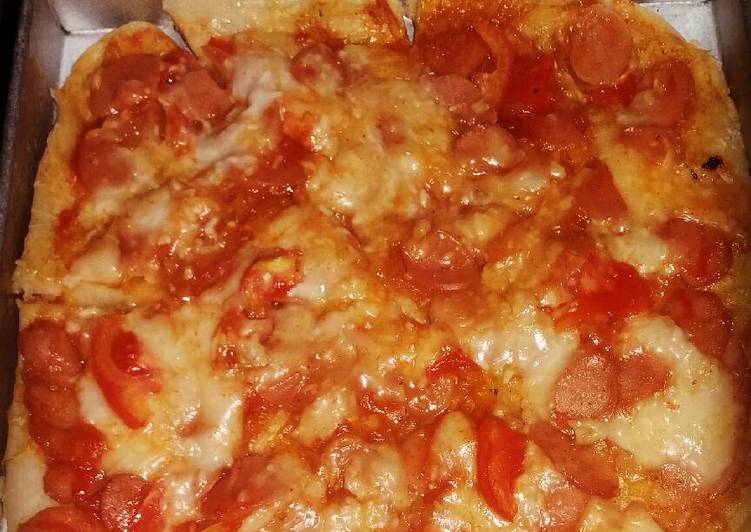 resep lengkap untuk Pizza mozzarela homemade