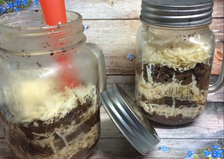 cara membuat Cake in a jar