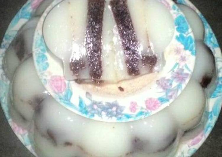 cara membuat Brownies Lapis Jelly Susu