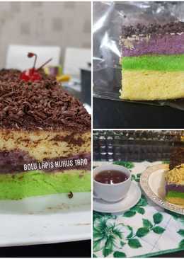 Bolu lapis taro kukus simple 4 telur