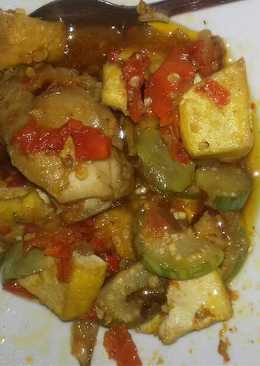 Tumis terong tahu ayam