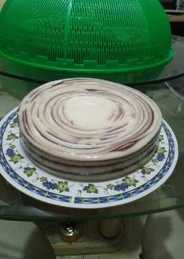 Puding roti tawar motif zebra (tanpa telur dan mentega)