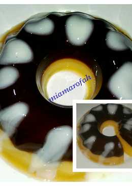 Puding Choco Mango saus Vanila