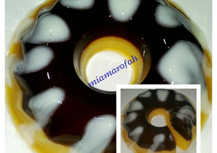 cara membuat Puding Choco Mango saus Vanila