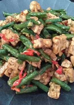 Tumis tempe kacang panjang makyus