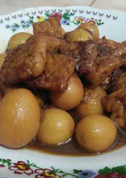 Semur kecap telur puyuh dan tempe