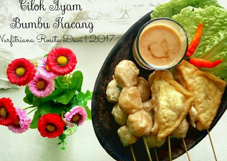 cara membuat Cilok ayam bumbu kacang