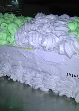 Birthday Cake (dengan basic kue tanpa pengembang dan buttercream yg irit)