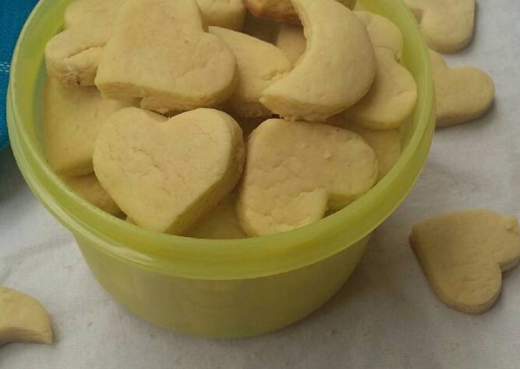 gambar untuk cara membuat Butter cookies 3 bahan ??