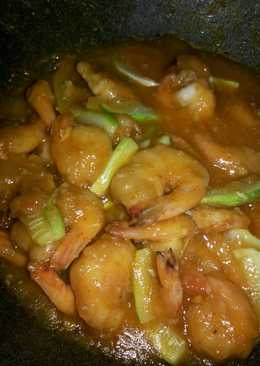 Udang Tepung Masak Saus Padang