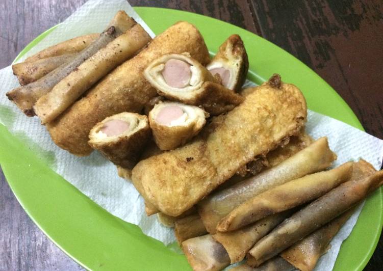 bahan dan cara membuat Mix Snack: Roti Gulung dan Pisang Aroma