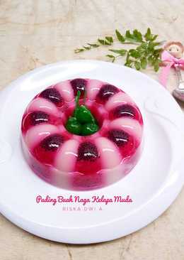 Puding Buah Naga Kelapa Muda