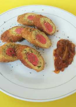 Roll tempe sosis with barbeque sauce