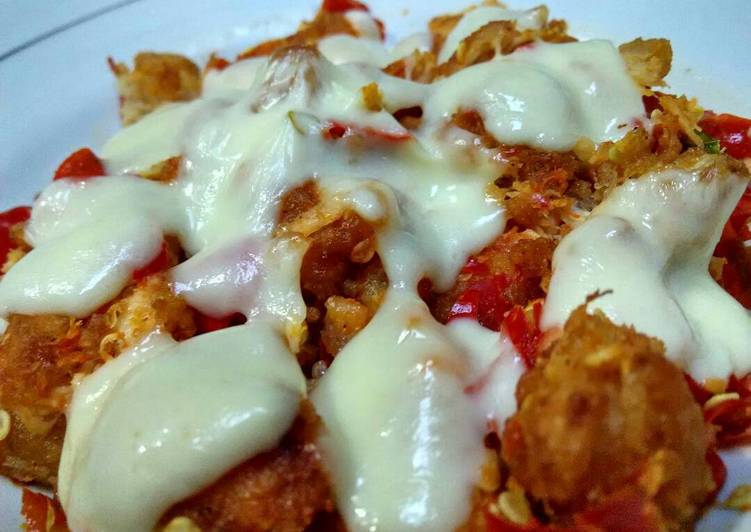 resep Ayam gepuk keju mozarella with saus BBQ ala pawon naylee