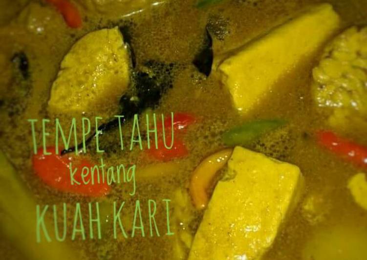 resep lengkap untuk Tempe tahu kentang kuah kari