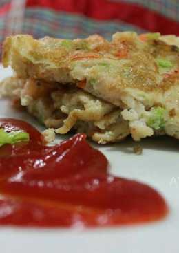 Omelet telur udang wortel