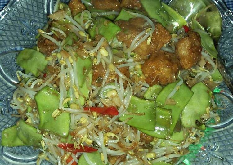 resep lengkap untuk Tumis Taoge Gurame Goreng Tepung