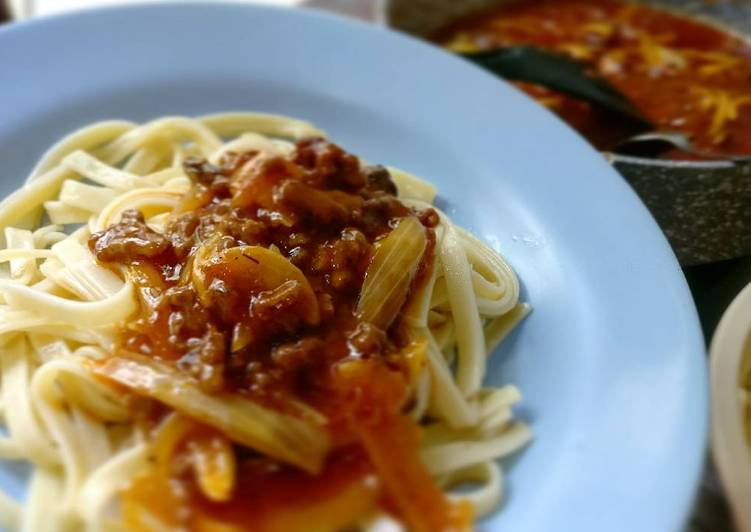 gambar untuk resep makanan Fetuchini bolognaise ala bujang