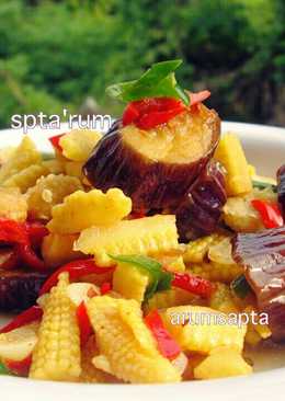 Putren, Terong goreng, tumis saus tiram