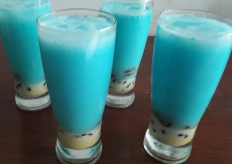 bahan dan cara membuat Bubble Pop ice Blue ??