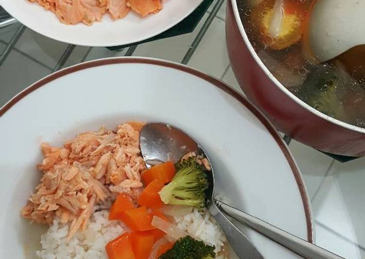 resep makanan Sup salmon balita