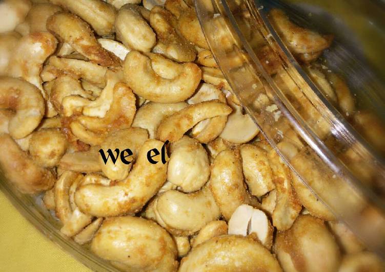 bahan dan cara membuat Cashew nut garlic
