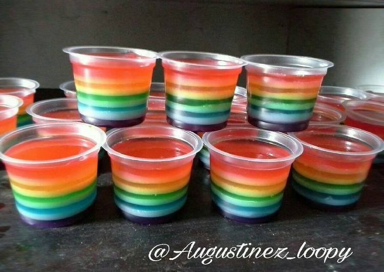 resep masakan Puding Rainbow