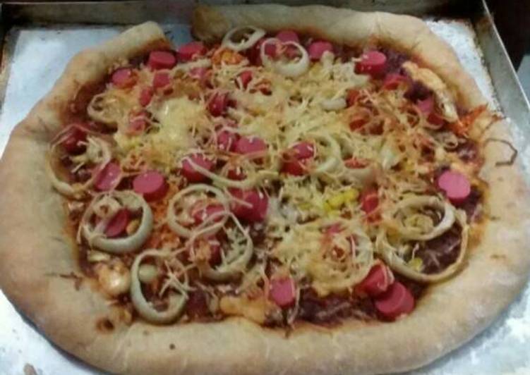 resep masakan Pizza meet and vegetables