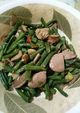 Tumis kacang panjang bakso