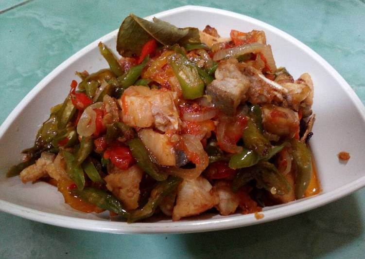 Resep Tumis cabe hijau with ikan asin